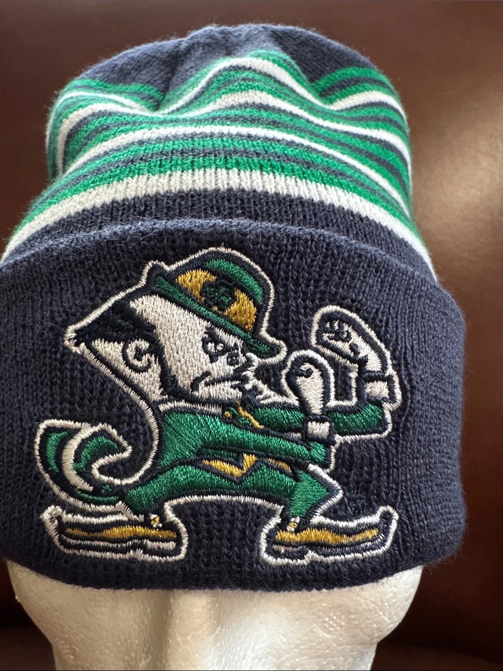 NWT Notre Dame Fighting Irish NCAA Knit Beanie Cuffed Embroidered Adult Hat ND